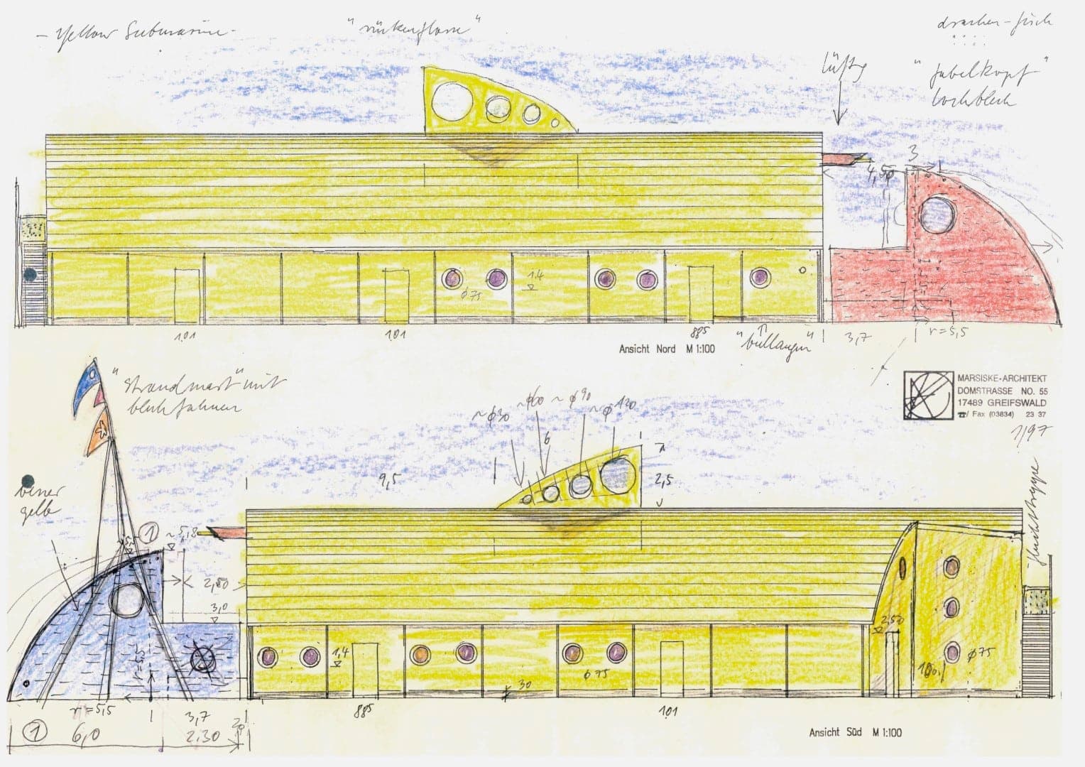 Blechbüchse Architektenzeichnung